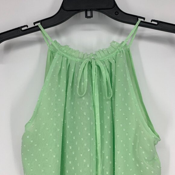 New York & Company Top Green Swiss Dot Sleeveless Halter Tank NWT - Picture 9 of 11